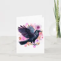 Watercolor Raven Blank Note Card
