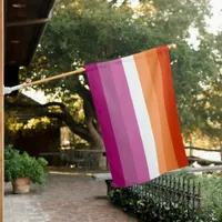 Lesbian Pride Sunset Seven Stripes House Flag