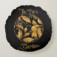 The Cat's Garden Round Pillow