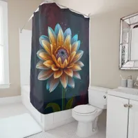 Single Large Flower Bloom in Multi-coloure Shades  Shower Curtain