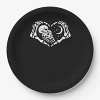 Skeletons Heart  Hands Paper Plates