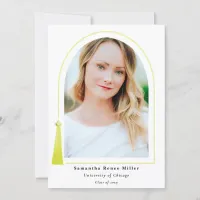 Tassel Arch Modern Minimal 2 Photo Graduation   Invitation