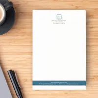 Modern Minimalist Blue White Logo Business Post-it Notes