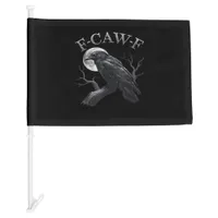 Crow F-Caw-F Funny Bird Moon Retro Classic Car Flag