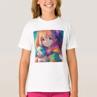 Anime Girl with Puppy T-Shirt