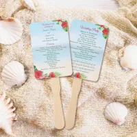 Watercolor Tropical Beach Floral Wedding Hand Fan