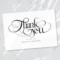 Minimalist Calligraphy Thank You Note Card