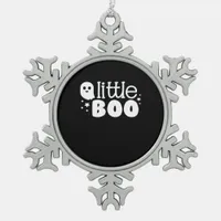 Lil Boo Halloween Vintage Style Snowflake Pewter Christmas Ornament