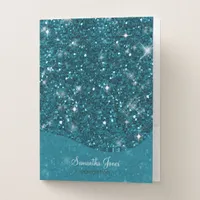 Glitter Pattern Turquoise ID144 Pocket Folder