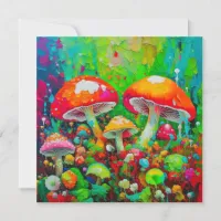 Watercolor Abstract Mushrooms 