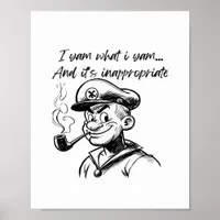 I Yam What I Yam Sweet Potato Thanksgiving Sloth Poster