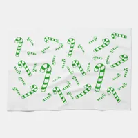 Kitchen Towel - Green Candy Canes