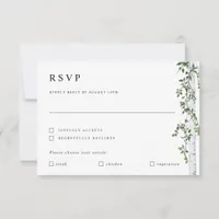 Birch Tree RSVP Card with Meal Preference Wedding