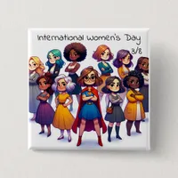 IWD |  International Women's Day is March 8th Button