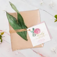 Baby in Bloom Pink and Gold Floral Baby Shower Fav Favor Tags