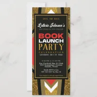 Stylish Bold Modern Geometric Book Launch Invitation