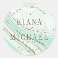 Abstract Agate Wedding V1 Mint ID827 Classic Round Sticker