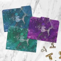 Stylish Vibrant Abstract Sparkly Marble Fluid Art  File Folder