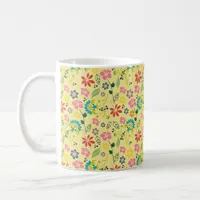 Girly Colorful Boho Spring Flowers Coffee Mug