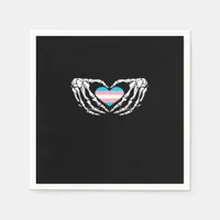 Trans Pride Skeleton Halloween Transgender Goth He Napkins