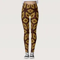 Choc Gold Root Chakra Pattern Leggings ★Psydefx★