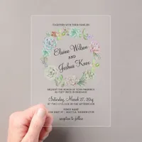 Rustic Desert Succulent Wreath Wedding Invitation