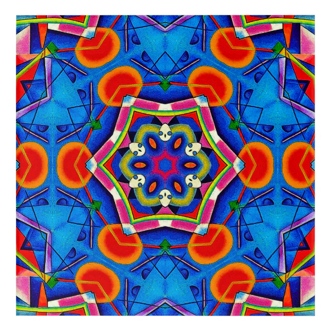 Kaleidoscope multicolored oil painting acrylic print