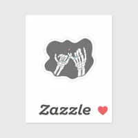 Skeleton Heart Hands  Promise Sticker