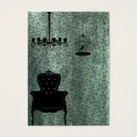 Chandelier, finch, and Birdcage