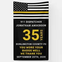 Thin Gold Line 911 Dispatcher Retirement Party Banner