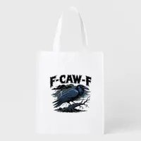 Gothic Crow Funny Humor F-Caw-F Essential Minimal  Grocery Bag