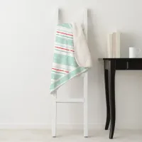 Christmas Diagonal Stripes Mint ID440 Sherpa Blanket