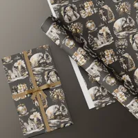 Black and Gold Victorian Christmas Wrapping Paper