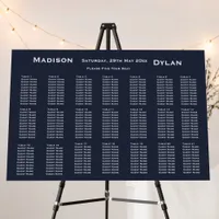 Modern Minimalist Baltic Sea Wedding Seating Chart Foam Board