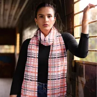 Halloween Plaid Pink Pattern Scarf