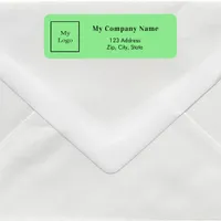 Green business logo return address label