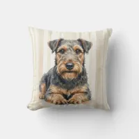 Welsh Terrier Watercolor Pillow Throw