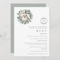 Snowman Business Logo Christmas Party Menu Card