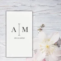  Monogram Couple Date Simple Minimal Wedding Paper Guest Towels