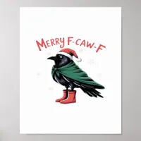 Merry Christmas F Caw F Vintage Classic Style Poster