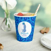 Graduation Blue leopards Paper Cups