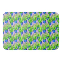 Aloe Vera Plants Pattern Textile Bath Mat