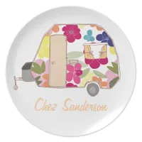 Personalized Retro Caravans Melamine Plate