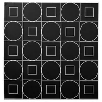 Stylish Abstract Geometric Patterned Black & White Cloth Napkin