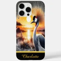 Majestic Crane Standing by the Sunset Horizon iPhone 16 Pro Max Case