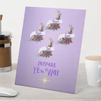 Advent Prepare Ye The  Way Wreath 4 Candles Pedestal Sign