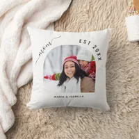 Mother photo white mom children kids  throw pillow