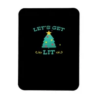 Let's Get Lit Funny Drunk Drinking Christmas Tree  Magnet