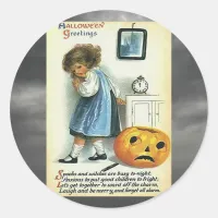 Vintage Halloween Greetings Classic Round Sticker