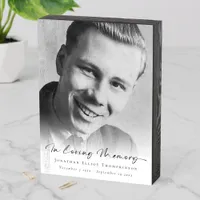 Simple Photo Overlay In Loving Memory Keepsake Wooden Box Sign
